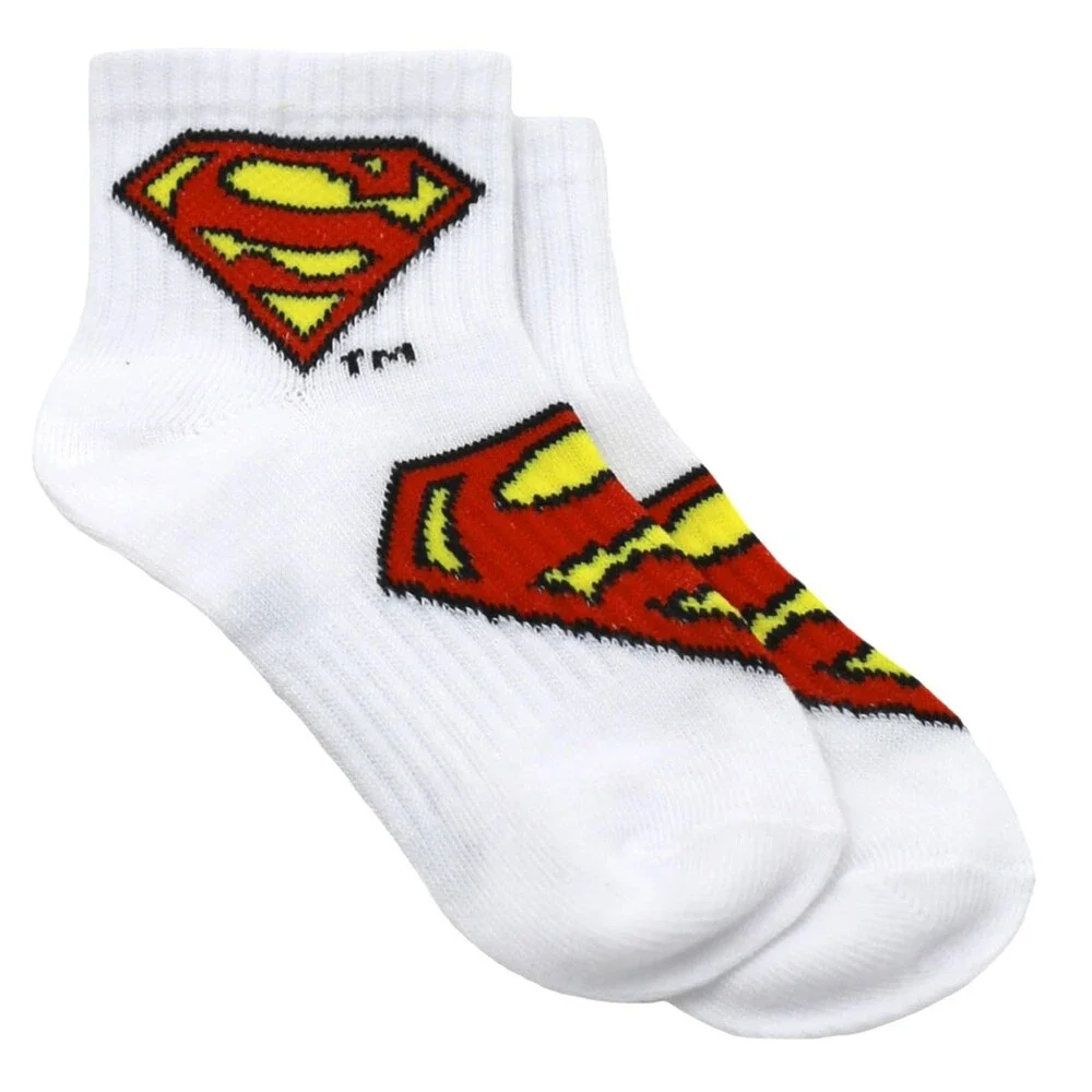 DC Boys' Comics Superman Socks 8 Pair Super Hero Athletic Ankle M